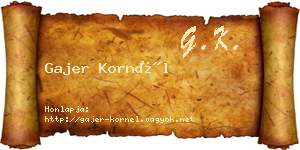 Gajer Kornél névjegykártya